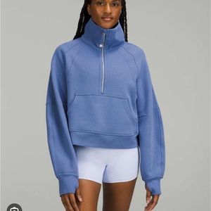 LIKE NEW! LULULEMON Scuba Oversized Funnel Neck 1/2 Zip in M/L in waterdrop